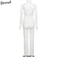 2 Piece Halter bandage v-neck sleeveless ruched tops sweatpants matching clubwear stretchy skinny bodycon Set The Clothing Company Sydney