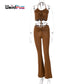2 Piece Halter bandage v-neck sleeveless ruched tops sweatpants matching clubwear stretchy skinny bodycon Set The Clothing Company Sydney