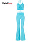 2 Piece Halter bandage v-neck sleeveless ruched tops sweatpants matching clubwear stretchy skinny bodycon Set The Clothing Company Sydney