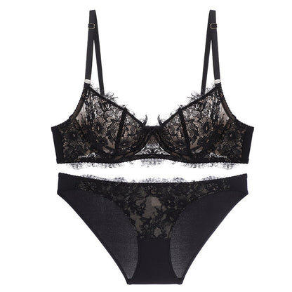 2 Piece Underwear Eyelash lace Bralette Brassiere Bra Push Up Bras and Panties Sexy Lingerie Set The Clothing Company Sydney