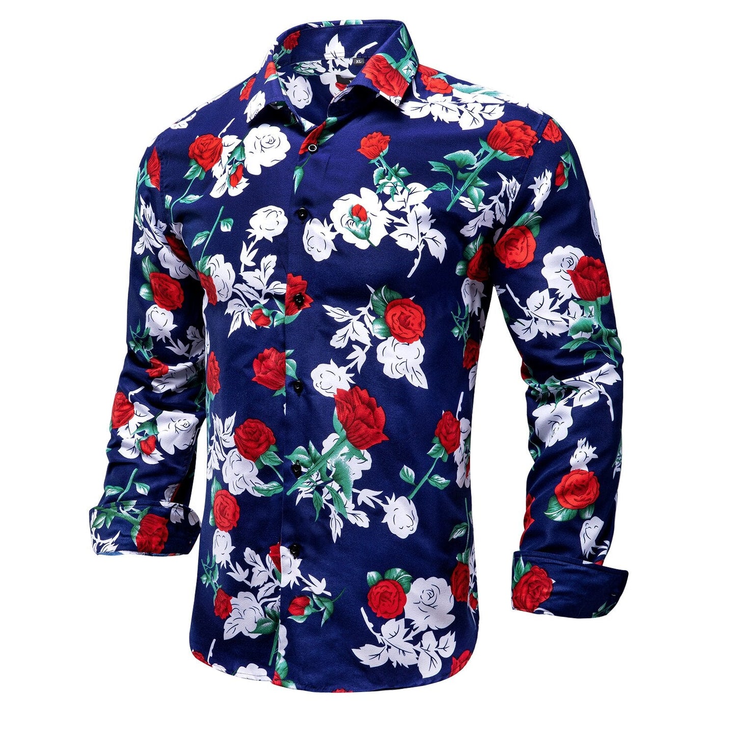 Blue Men's Shirts Paisley Floral Silk Gold Long Sleeve Casual Shirt Business Party Wedding Dress Shirt The Clothing Company Sydney