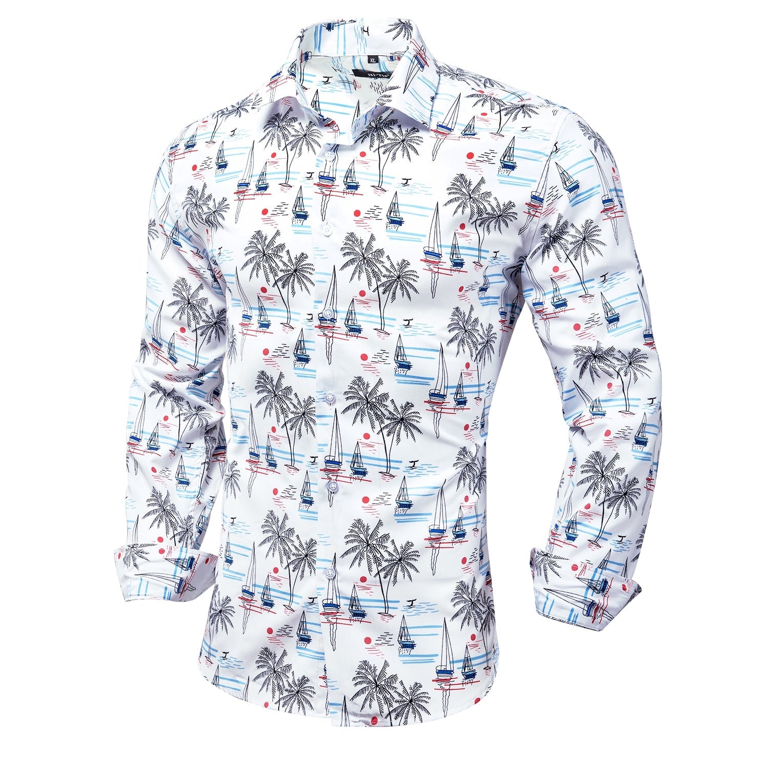Blue Men's Shirts Paisley Floral Silk Gold Long Sleeve Casual Shirt Business Party Wedding Dress Shirt The Clothing Company Sydney