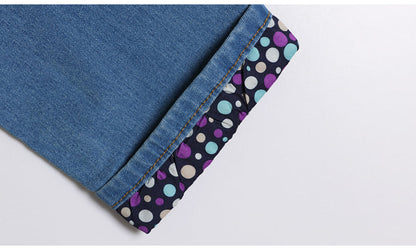Denim Skinny Capris Pants Stretch Fashion Polka Dot Elastic Knee Length Jeans The Clothing Company Sydney