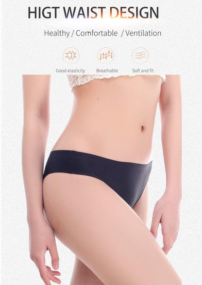 2 Pack Underwear Panties Seamless Big Size Low Rise Sexy Women Ice Silk Bikini Briefs Solid T-Back Tanga Lingerie The Clothing Company Sydney