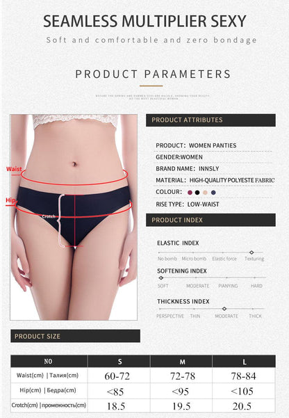 2 Pack Underwear Panties Seamless Big Size Low Rise Sexy Women Ice Silk Bikini Briefs Solid T-Back Tanga Lingerie The Clothing Company Sydney