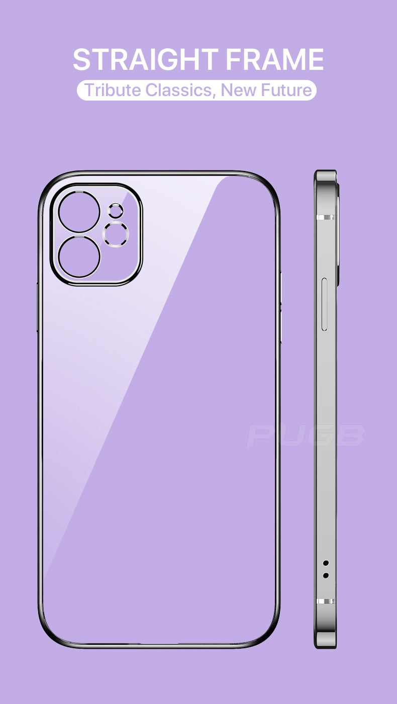 Luxury Plating Square Frame Transparent Case For iPhone 11 12 13 Pro Max Mini X Xr XS SE 2020 7 8 Plus Soft Silicone Clear Cover The Clothing Company Sydney