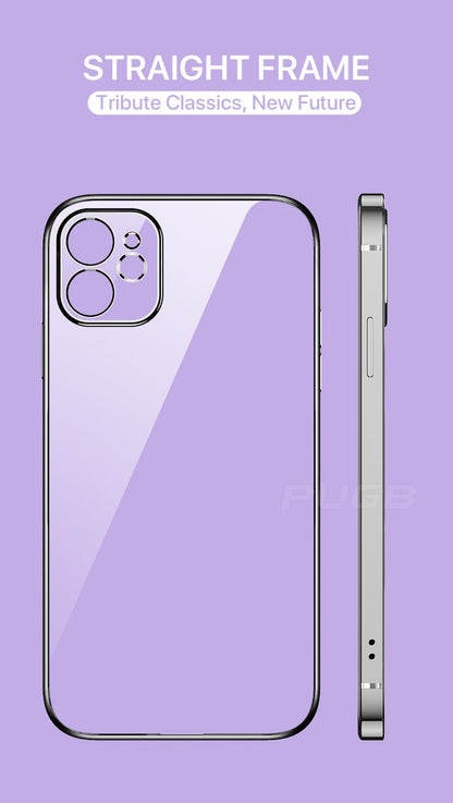 Luxury Plating Square Frame Transparent Case For iPhone 11 12 13 Pro Max Mini X Xr XS SE 2020 7 8 Plus Soft Silicone Clear Cover The Clothing Company Sydney