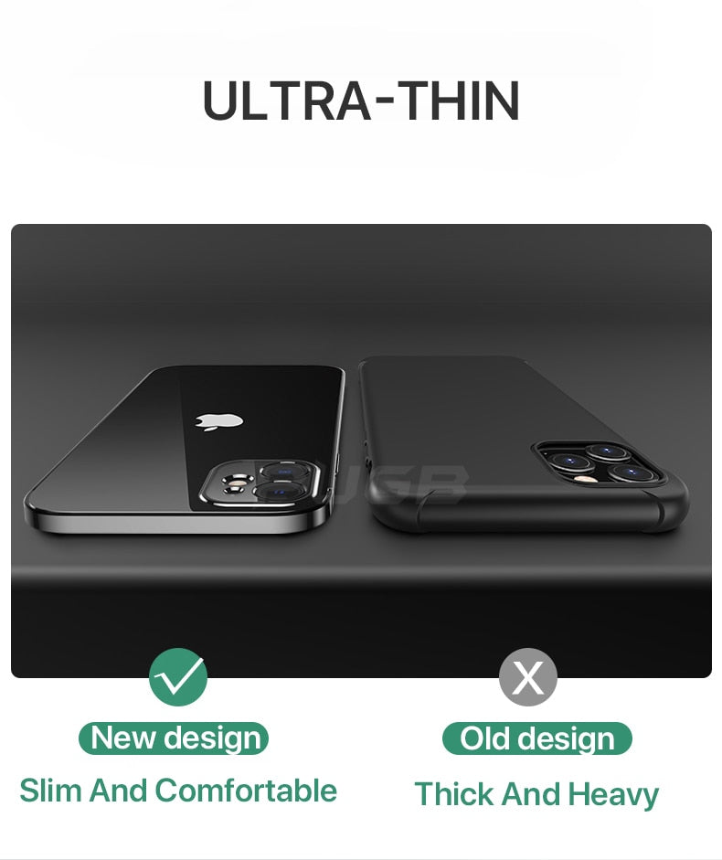 Luxury Plating Square Frame Transparent Case For iPhone 11 12 13 Pro Max Mini X Xr XS SE 2020 7 8 Plus Soft Silicone Clear Cover The Clothing Company Sydney