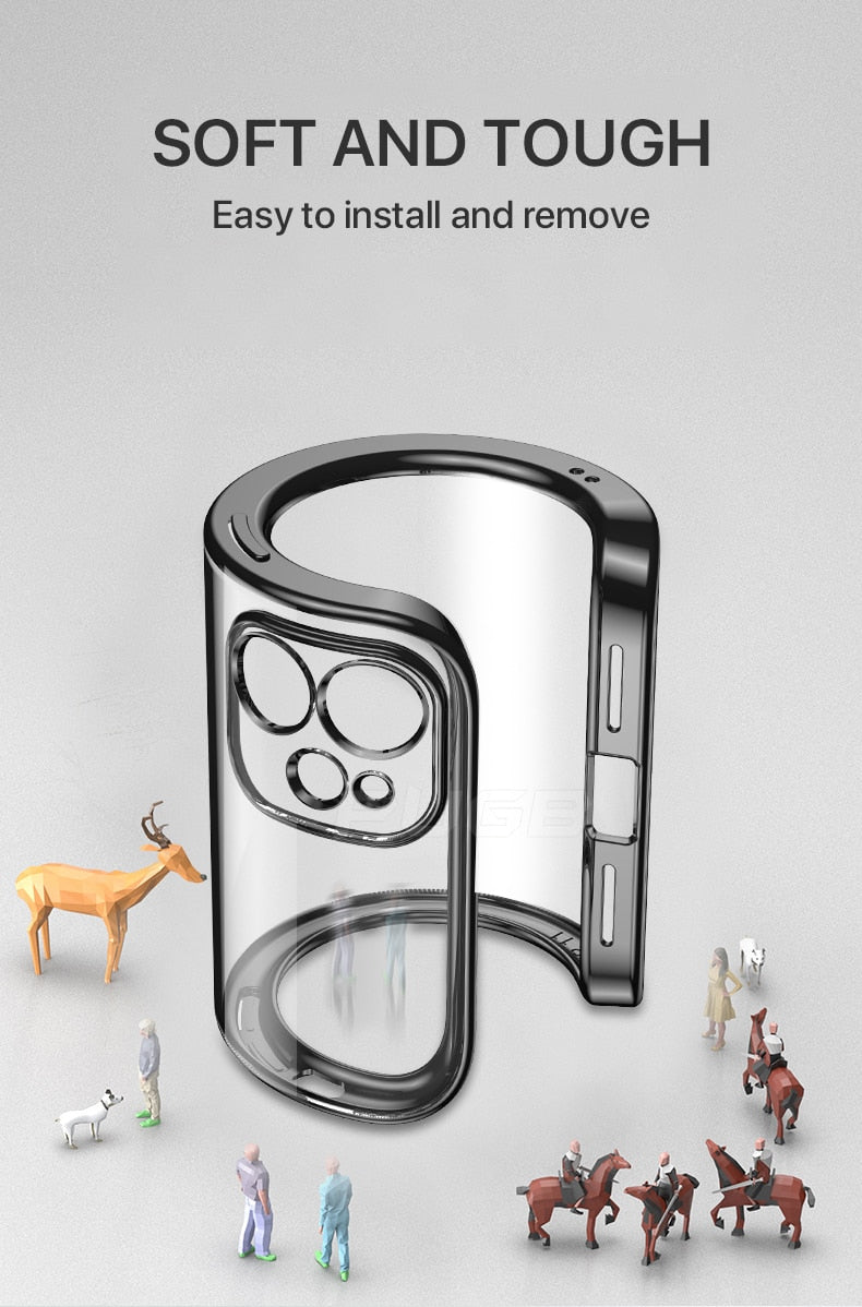 Luxury Plating Square Frame Transparent Case For iPhone 11 12 13 Pro Max Mini X Xr XS SE 2020 7 8 Plus Soft Silicone Clear Cover The Clothing Company Sydney