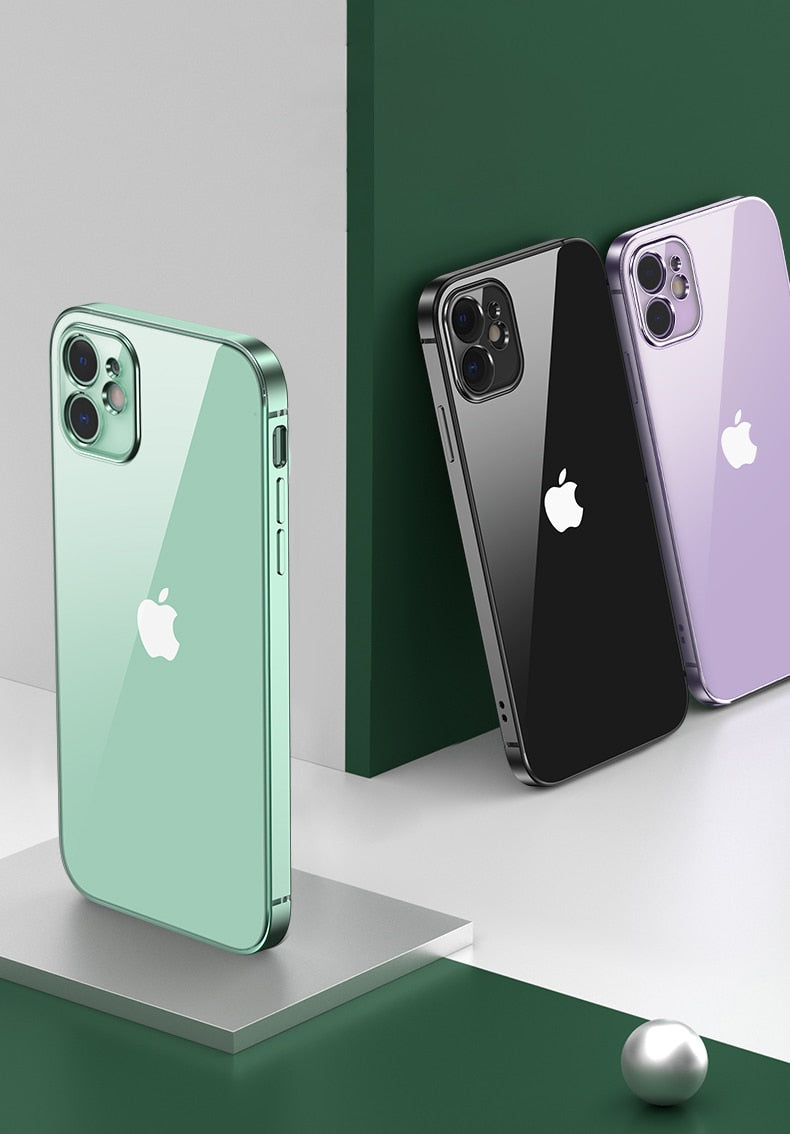 Luxury Plating Square Frame Transparent Case For iPhone 11 12 13 Pro Max Mini X Xr XS SE 2020 7 8 Plus Soft Silicone Clear Cover The Clothing Company Sydney