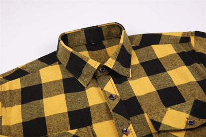 Men's Plaid Flannel Shirt Spring Autumn Regular Fit Casual Long-Sleeved Shirts The Clothing Company Sydney