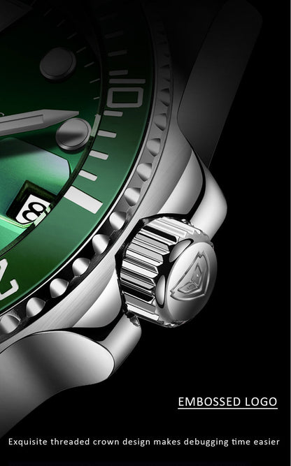 Mens Automatic Mechanical Tourbillon Clock Fashion Sport Diving Watch 100ATM Waterproof Luminous Watches The Clothing Company Sydney