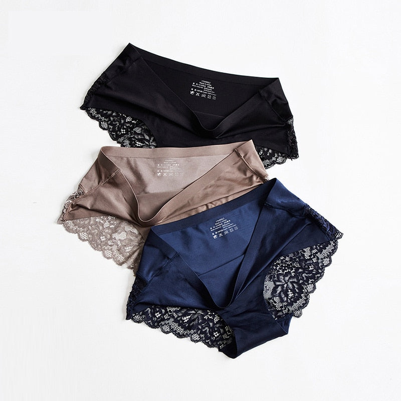 3 pack Women's lingerie Lace Underwear Seamless Panties Brief Ice Silk intimates Underpants Cotton briefs The Clothing Company Sydney