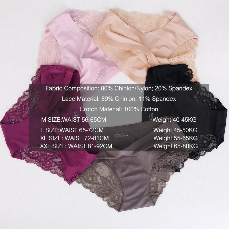 3 pack Women's lingerie Lace Underwear Seamless Panties Brief Ice Silk intimates Underpants Cotton briefs The Clothing Company Sydney