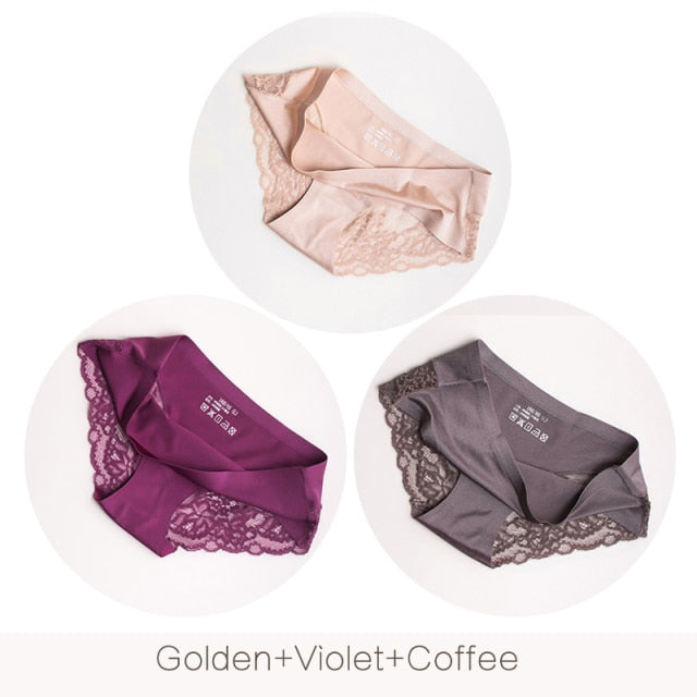 3 pack Women's lingerie Lace Underwear Seamless Panties Brief Ice Silk intimates Underpants Cotton briefs The Clothing Company Sydney
