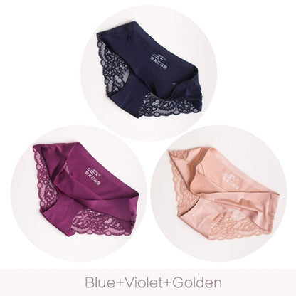 3 pack Women's lingerie Lace Underwear Seamless Panties Brief Ice Silk intimates Underpants Cotton briefs The Clothing Company Sydney
