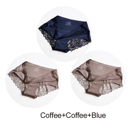 3 pack Women's lingerie Lace Underwear Seamless Panties Brief Ice Silk intimates Underpants Cotton briefs The Clothing Company Sydney