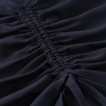 Deep V-Neck Sleeveless Tank Top Women Summer Crop Tops Ruched Drawstring Black Fashion Skinny Elastic Streetwear The Clothing Company Sydney