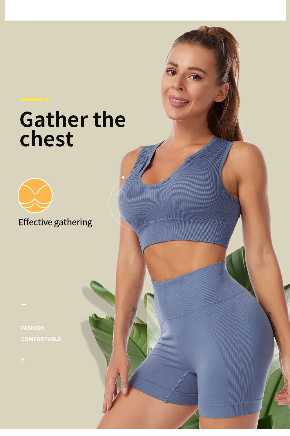 2 Piece Yoga Set Gym Set Workout Seamless Leggings Sports Bra Suit Female Clothing High Waist Shorts Set The Clothing Company Sydney