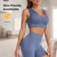 2 Piece Yoga Set Gym Set Workout Seamless Leggings Sports Bra Suit Female Clothing High Waist Shorts Set The Clothing Company Sydney