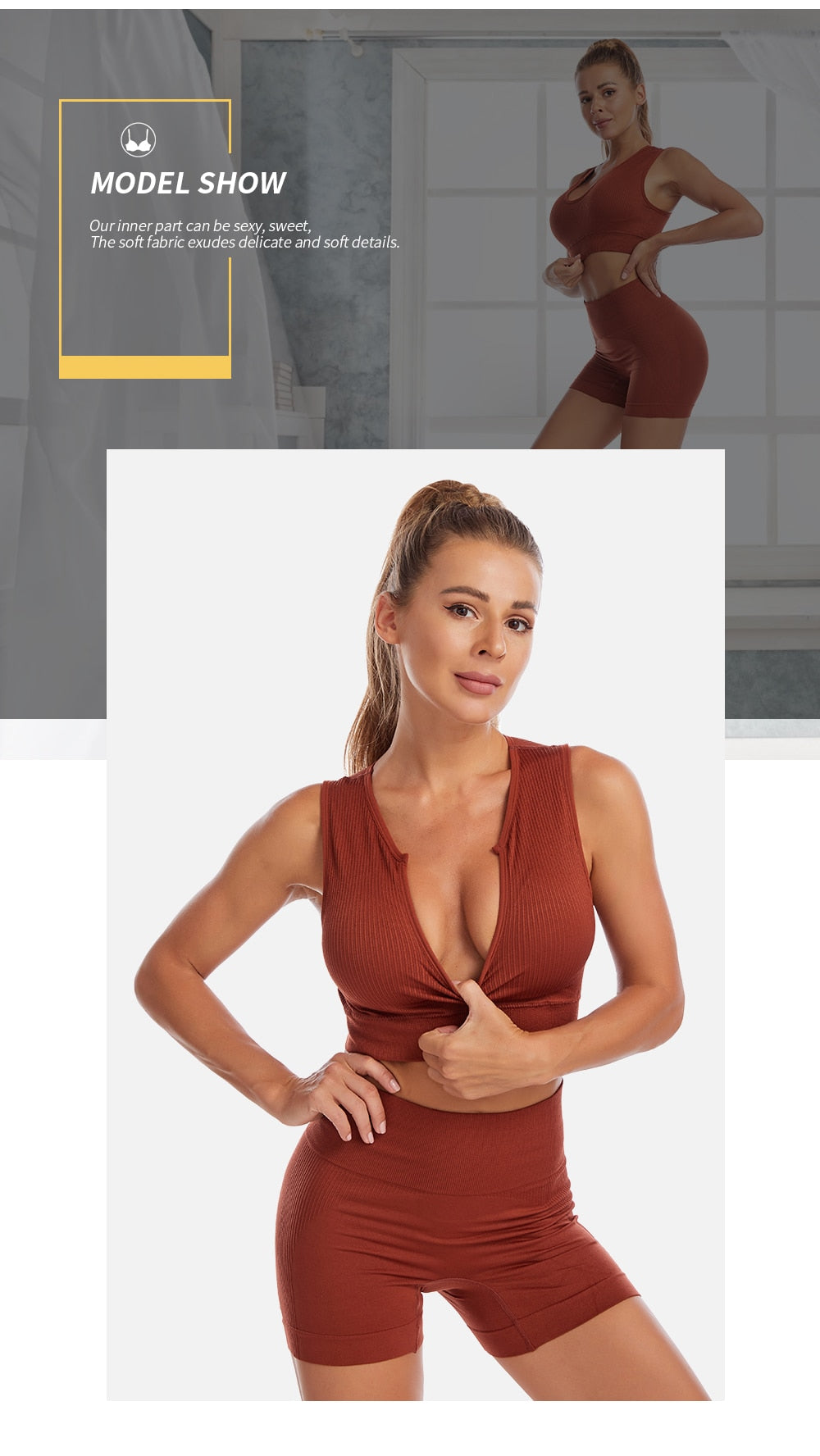 2 Piece Yoga Set Gym Set Workout Seamless Leggings Sports Bra Suit Female Clothing High Waist Shorts Set The Clothing Company Sydney