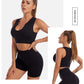 2 Piece Yoga Set Gym Set Workout Seamless Leggings Sports Bra Suit Female Clothing High Waist Shorts Set The Clothing Company Sydney