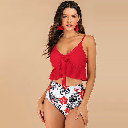 2 Piece High Waist Swimwear Ruffle Swimsuit Vintage Retro Bikini Set Plus Size Bathing Suits Summer Beachwear The Clothing Company Sydney