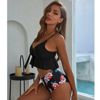 2 Piece High Waist Swimwear Ruffle Swimsuit Vintage Retro Bikini Set Plus Size Bathing Suits Summer Beachwear The Clothing Company Sydney