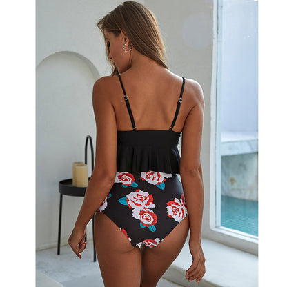 2 Piece High Waist Swimwear Ruffle Swimsuit Vintage Retro Bikini Set Plus Size Bathing Suits Summer Beachwear The Clothing Company Sydney