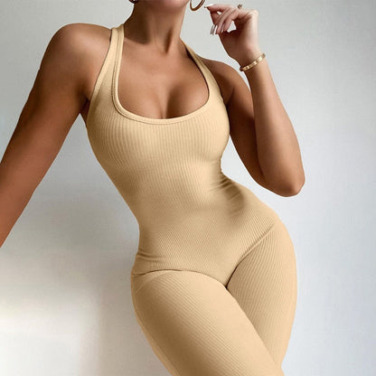 Summer Jumpsuit Streetwear Bodycon Solid Knitted Fitness Jumpsuits Romper Playsuits Overalls For Women The Clothing Company Sydney