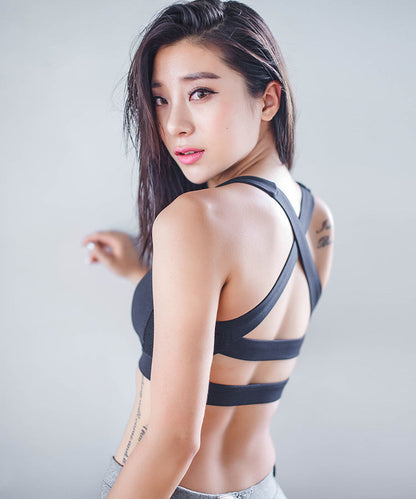 Criss Cross Back Sports Workout Jogging Push up Shockproof Running Fitness Gym Yoga Bras The Clothing Company Sydney