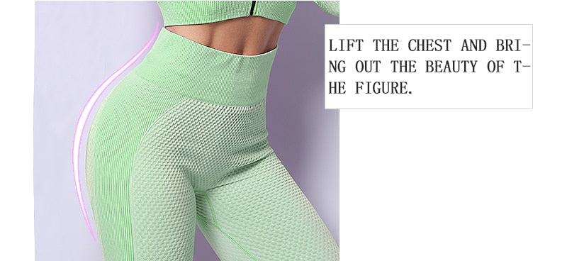 2/3 Piece Seamless Women Yoga Set Workout Sportswear Gym Clothing Fitness Long Sleeve Crop Top High Waist Leggings Sports Suits The Clothing Company Sydney