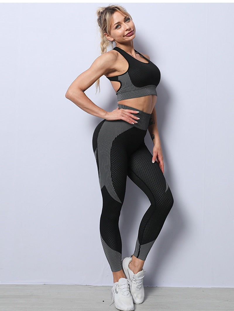 2/3 Piece Seamless Women Yoga Set Workout Sportswear Gym Clothing Fitness Long Sleeve Crop Top High Waist Leggings Sports Suits The Clothing Company Sydney