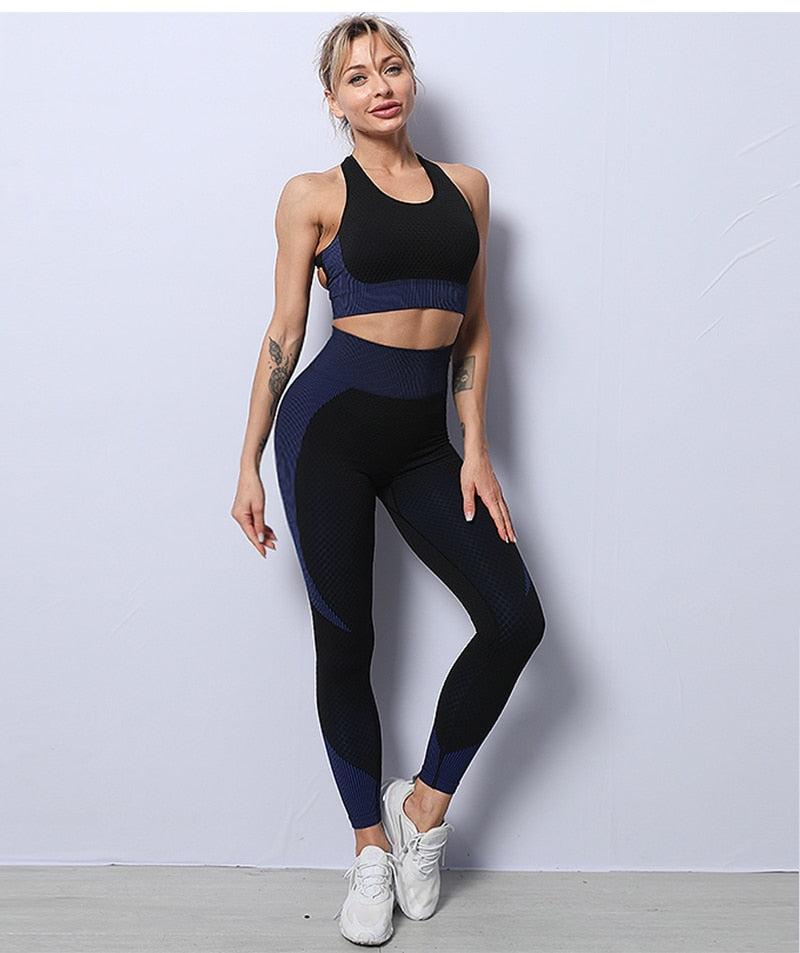 2/3 Piece Seamless Women Yoga Set Workout Sportswear Gym Clothing Fitness Long Sleeve Crop Top High Waist Leggings Sports Suits The Clothing Company Sydney