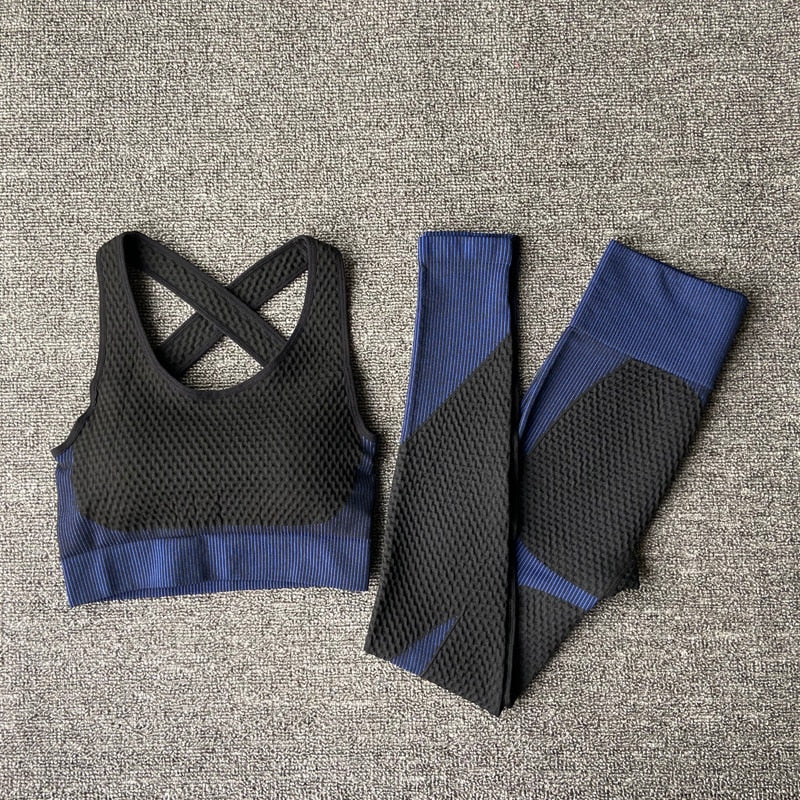 2/3 Piece Seamless Women Yoga Set Workout Sportswear Gym Clothing Fitness Long Sleeve Crop Top High Waist Leggings Sports Suits The Clothing Company Sydney
