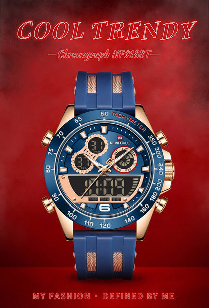 Men's Luxury Brand Digital Military Quartz Wrist Watch Sport Chronograph Silicone Strap Watches The Clothing Company Sydney
