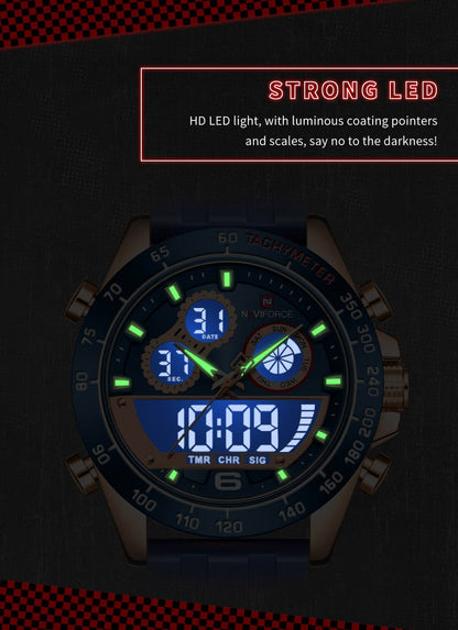 Men's Luxury Brand Digital Military Quartz Wrist Watch Sport Chronograph Silicone Strap Watches The Clothing Company Sydney