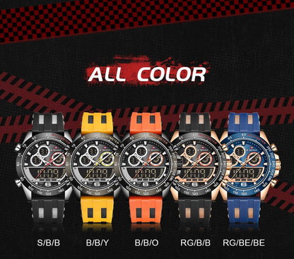 Men's Luxury Brand Digital Military Quartz Wrist Watch Sport Chronograph Silicone Strap Watches The Clothing Company Sydney