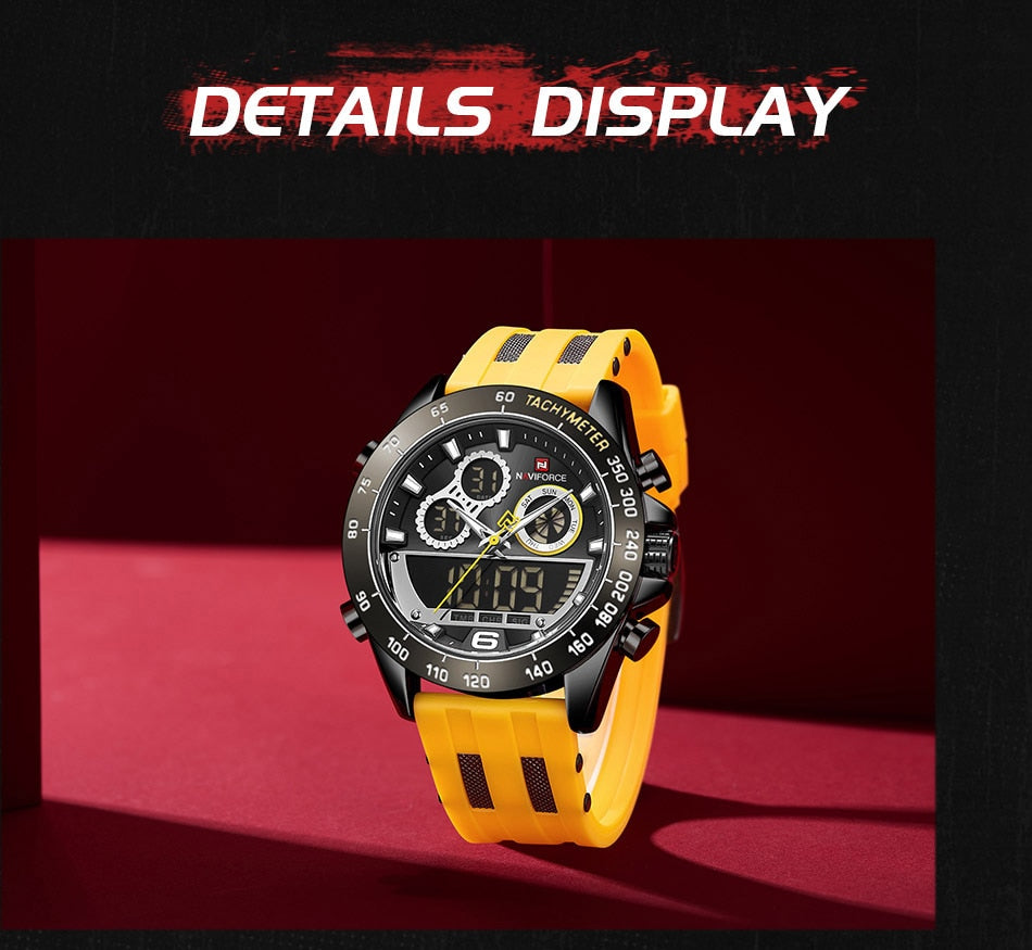 Men's Luxury Brand Digital Military Quartz Wrist Watch Sport Chronograph Silicone Strap Watches The Clothing Company Sydney