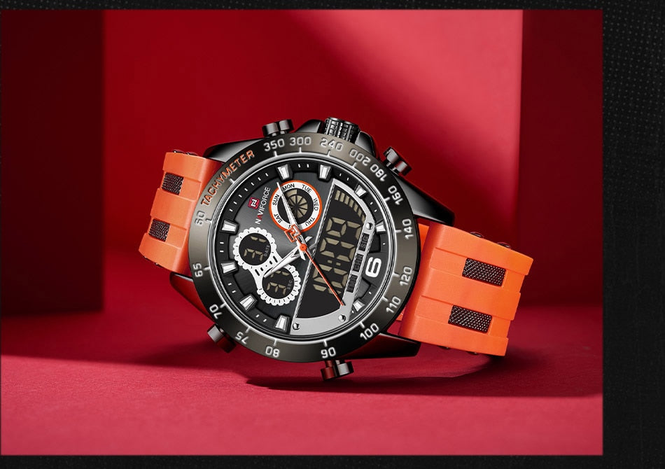 Men's Luxury Brand Digital Military Quartz Wrist Watch Sport Chronograph Silicone Strap Watches The Clothing Company Sydney