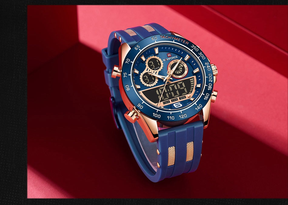 Men's Luxury Brand Digital Military Quartz Wrist Watch Sport Chronograph Silicone Strap Watches The Clothing Company Sydney