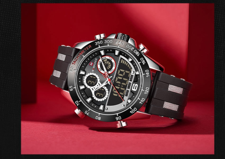 Men's Luxury Brand Digital Military Quartz Wrist Watch Sport Chronograph Silicone Strap Watches The Clothing Company Sydney