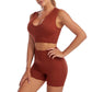 2 Piece Yoga Set Gym Set Workout Seamless Leggings Sports Bra Suit Female Clothing High Waist Shorts Set The Clothing Company Sydney