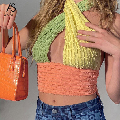 Cross Halter Crop Top Sleeveless Backless Cami Top Hollow Out Sexy Bralette Top The Clothing Company Sydney