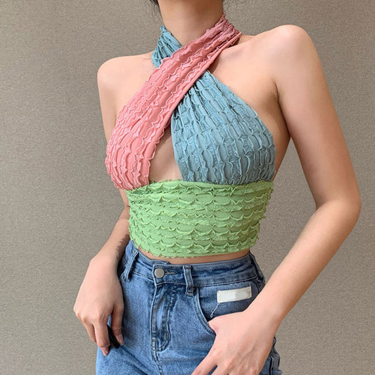 Cross Halter Crop Top Sleeveless Backless Cami Top Hollow Out Sexy Bralette Top The Clothing Company Sydney