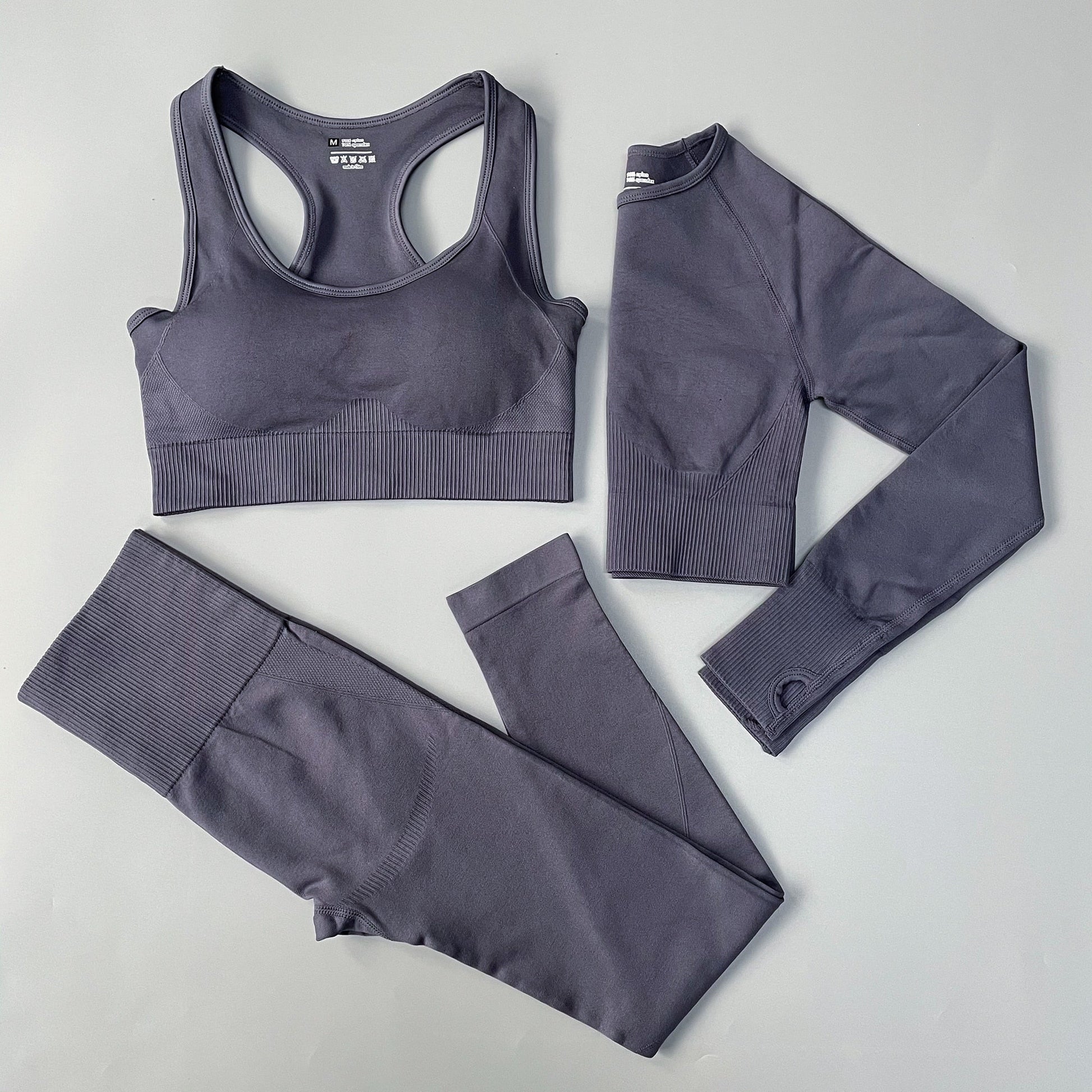 3 Piece Fitness Women Yoga Set Seamless Sportswear workout sport leggings+top+Bra Gym Set Woman Gym Clothing shorts sets 2021 HOT The Clothing Company Sydney