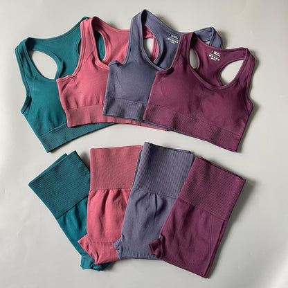 3 Piece Fitness Women Yoga Set Seamless Sportswear workout sport leggings+top+Bra Gym Set Woman Gym Clothing shorts sets 2021 HOT The Clothing Company Sydney