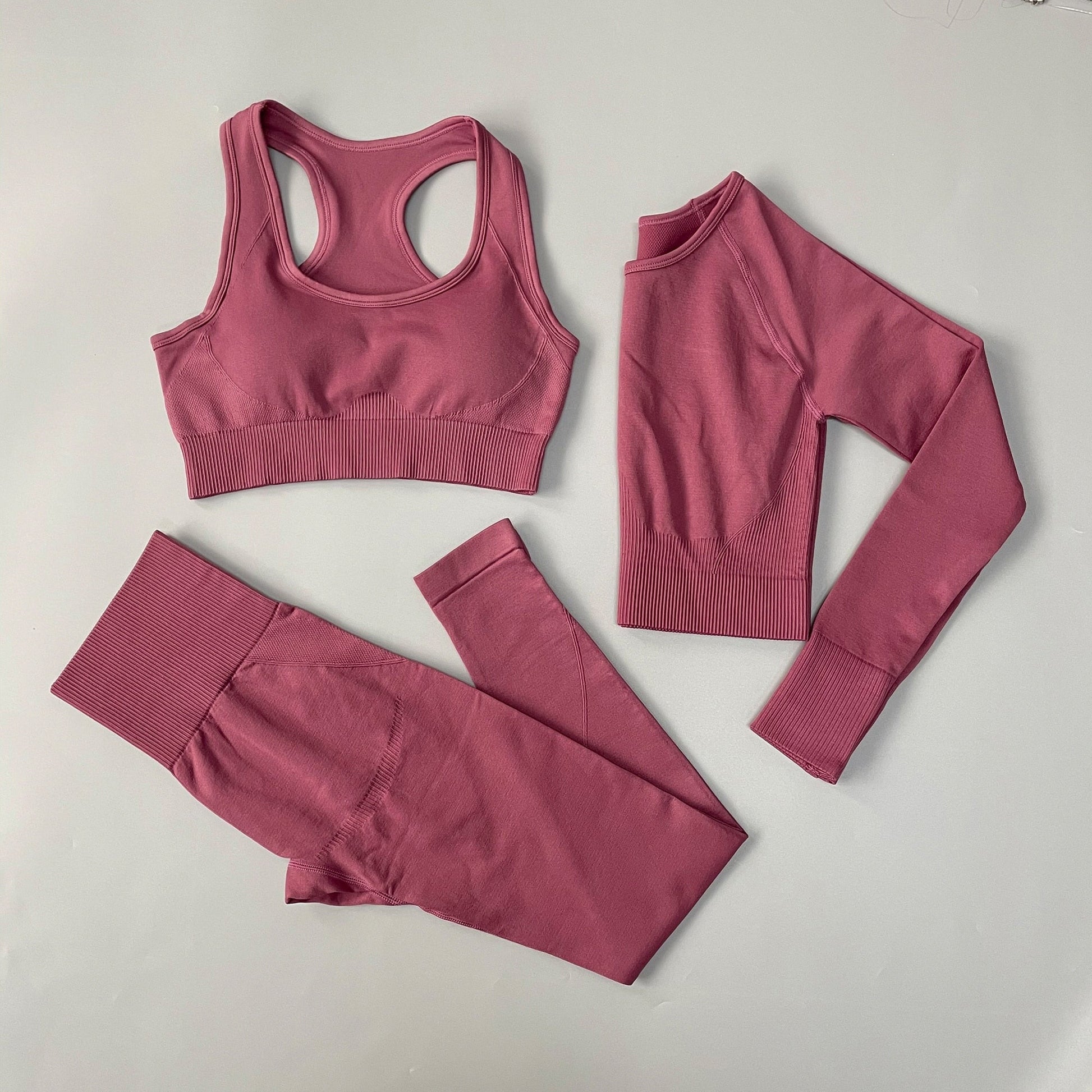 3 Piece Fitness Women Yoga Set Seamless Sportswear workout sport leggings+top+Bra Gym Set Woman Gym Clothing shorts sets 2021 HOT The Clothing Company Sydney