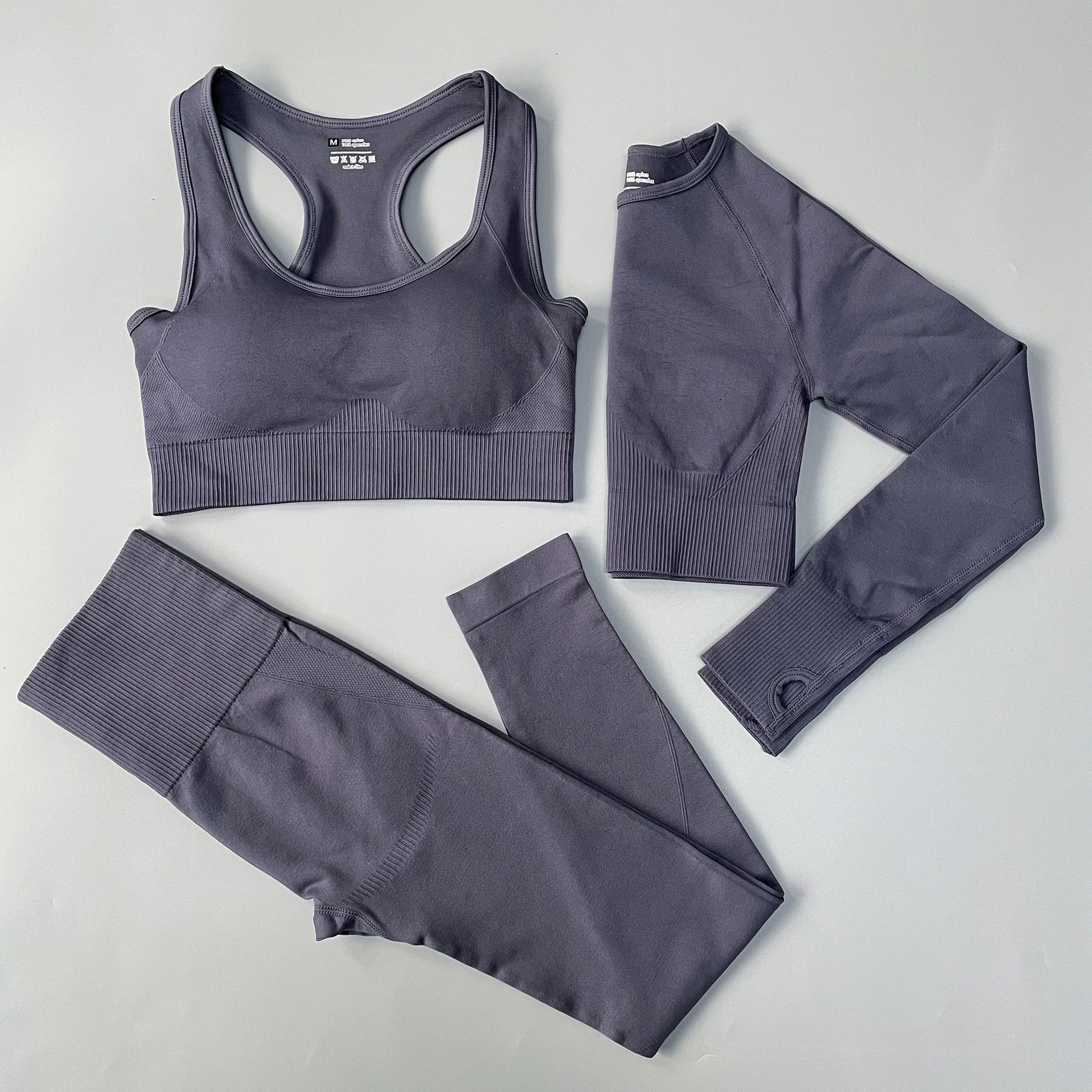 3 Piece Fitness Women Yoga Set Seamless Sportswear workout sport leggings+top+Bra Gym Set Woman Gym Clothing shorts sets 2021 HOT The Clothing Company Sydney