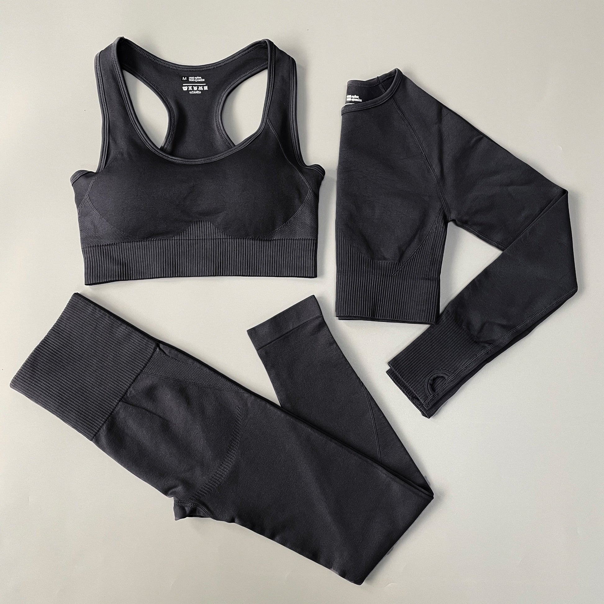 3 Piece Fitness Women Yoga Set Seamless Sportswear workout sport leggings+top+Bra Gym Set Woman Gym Clothing shorts sets 2021 HOT The Clothing Company Sydney